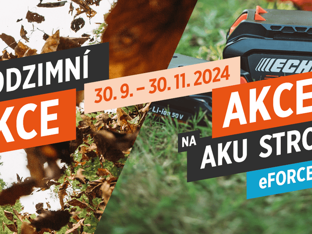 Podzimní akce na aku stroje eFORCE 56V v období 30. 9. – 30. 11. 2024